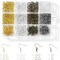 4 Colors Earring Hooks, 890 Pcs Earring Making Supplies Kit with Hypoallergenic Ear Wires Hooks, Open Jump Rings and Earring Backs for Jewelry Making Findings